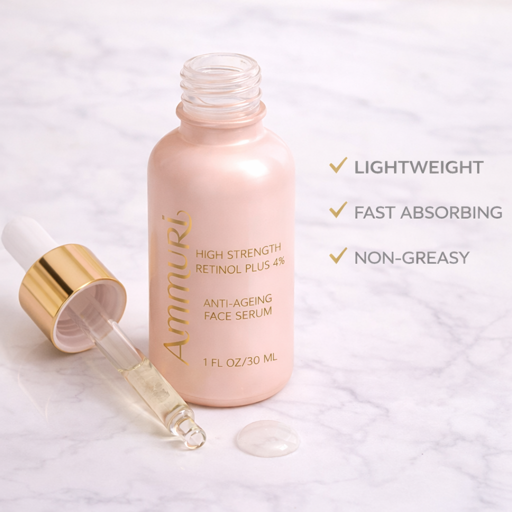 30ml high strength retinol face serum glass dropper bottle for anti-ageing and dark spot reduction — view 5