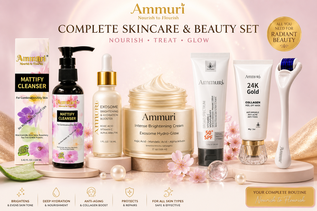6-Piece Complete Brightening Skincare Set | Cleanse, Brighten & Protect | Ammuri-1