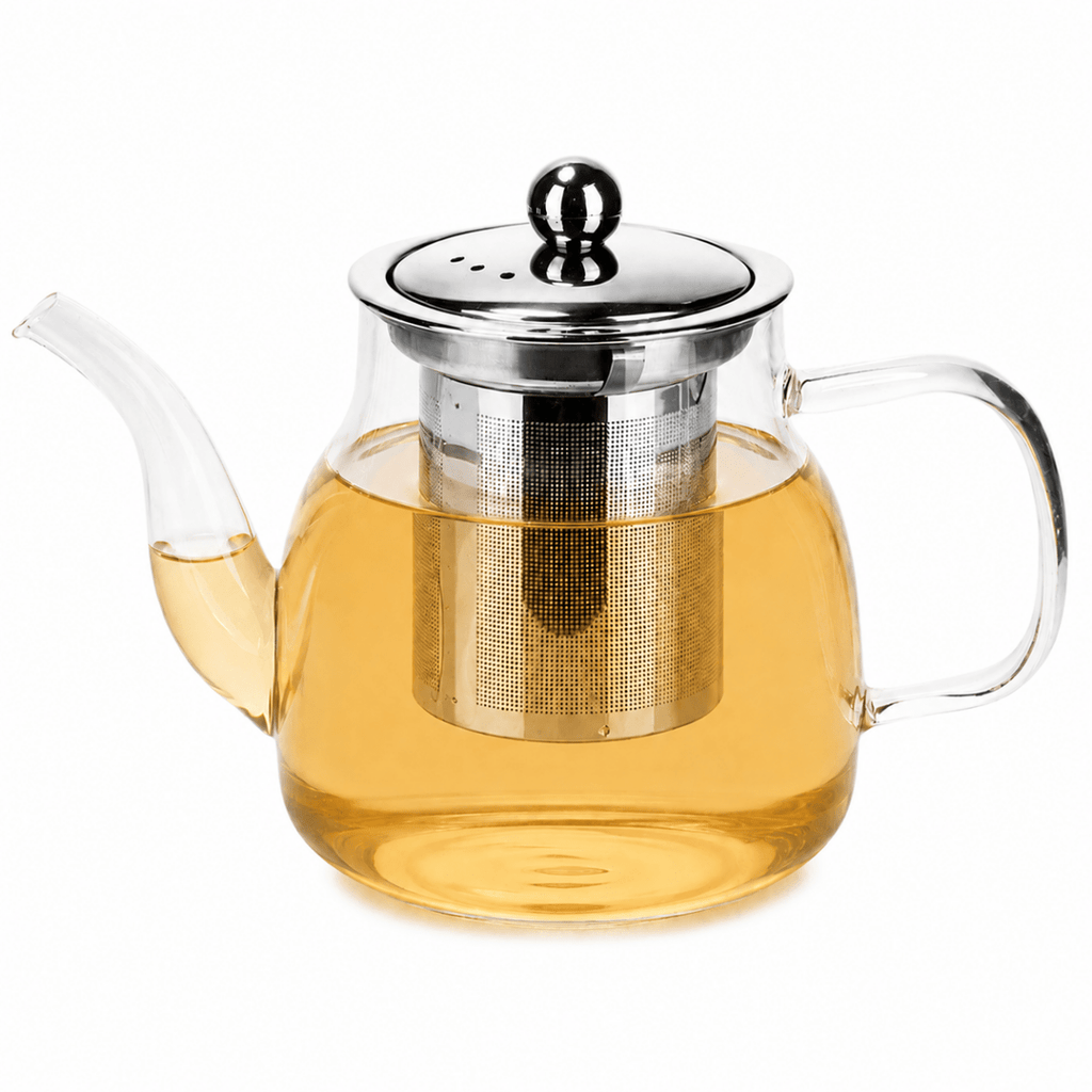 Loose leaf tea set featuring a borosilicate glass teapot, stainless steel spoon, and artisan tea blend — view 3