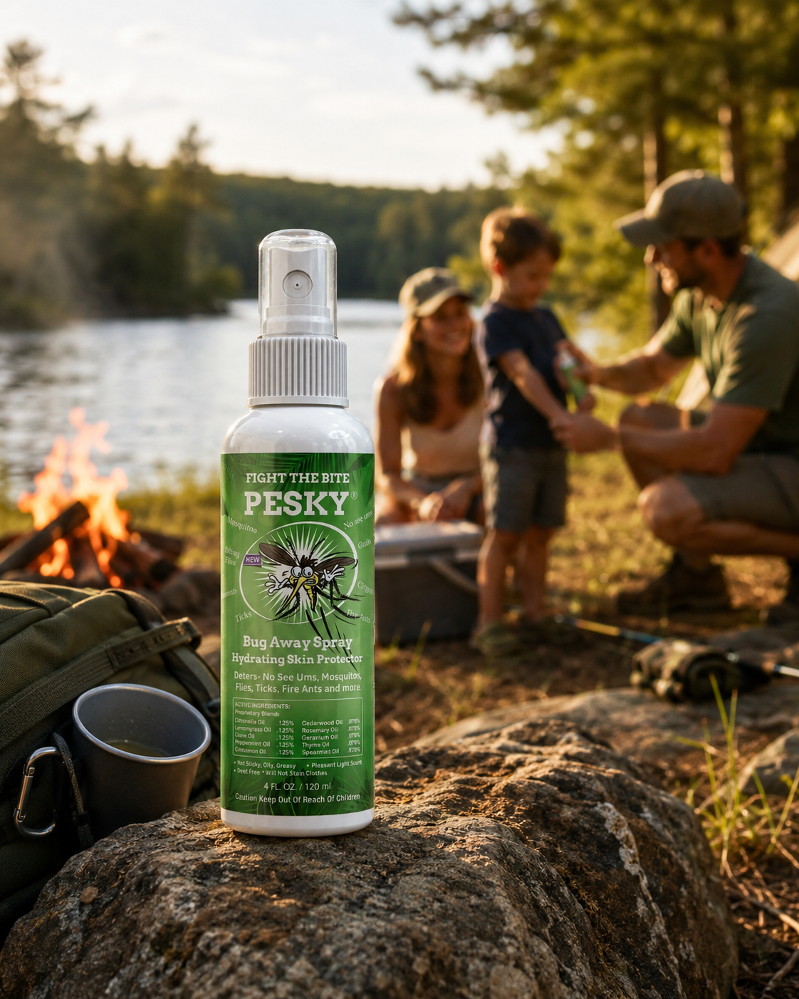 PESKY Bug Away Spray bottle, plant-based mosquito deterrent with essential oils for outdoor use — view 2