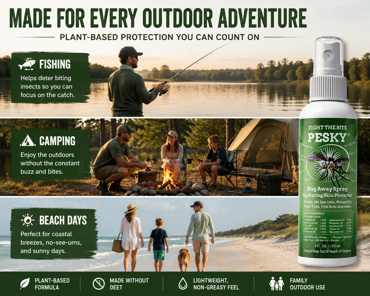 PESKY Bug Away Spray bottle, plant-based mosquito deterrent with essential oils for outdoor use — view 5
