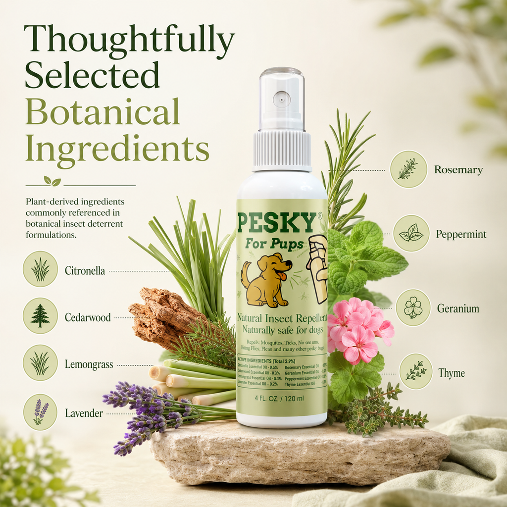 PESKY plant-based dog bug repellent spray bottle with natural essential oils for outdoor pets — view 4