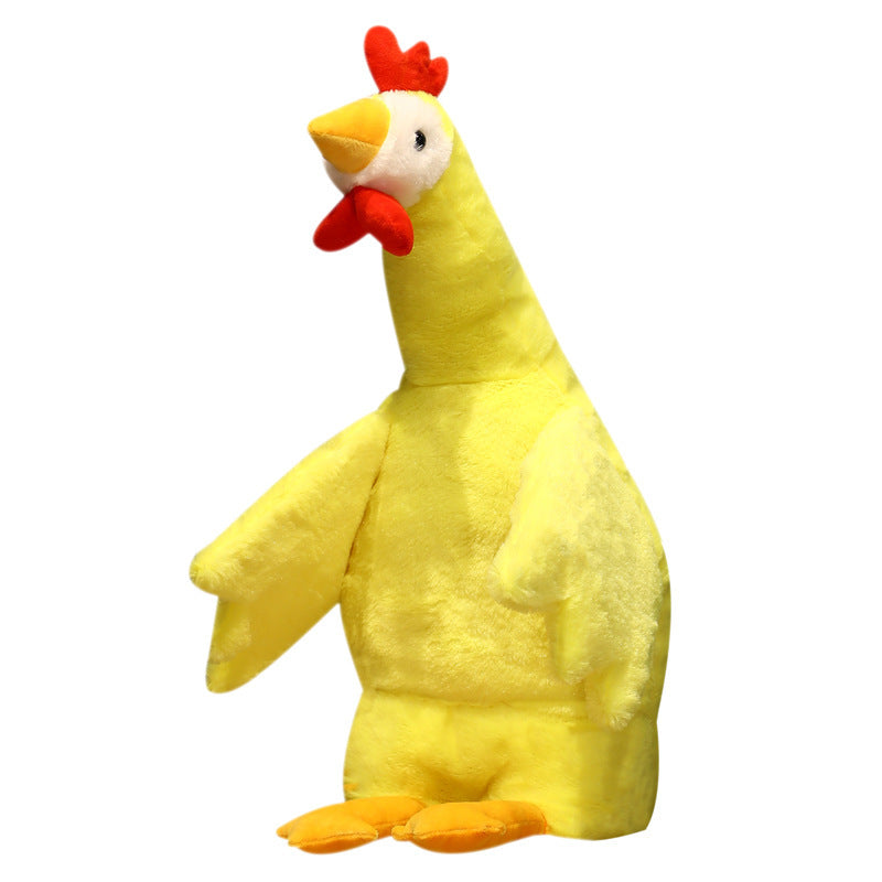 Soft yellow and white chicken plush toy filled with premium cotton for comfortable cuddling — view 3
