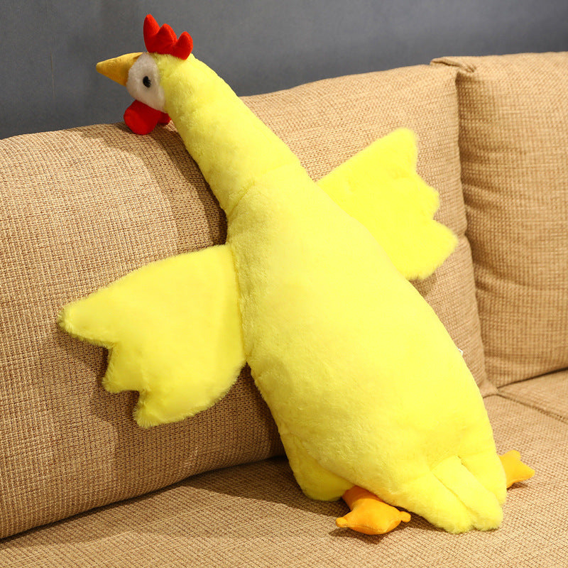 Soft yellow and white chicken plush toy filled with premium cotton for comfortable cuddling — view 4