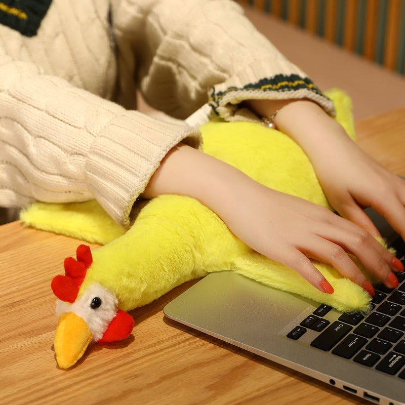 Soft yellow and white chicken plush toy filled with premium cotton for comfortable cuddling — view 5