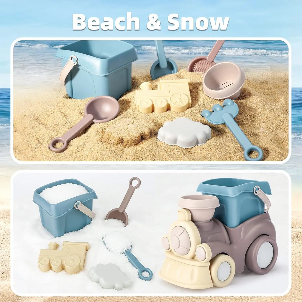 Kids beach truck and princess tea set made of vibrant high-quality plastic with sand tools — view 3