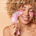 Facial ice roller massage device in pastel colors for skincare and depuffing treatments.