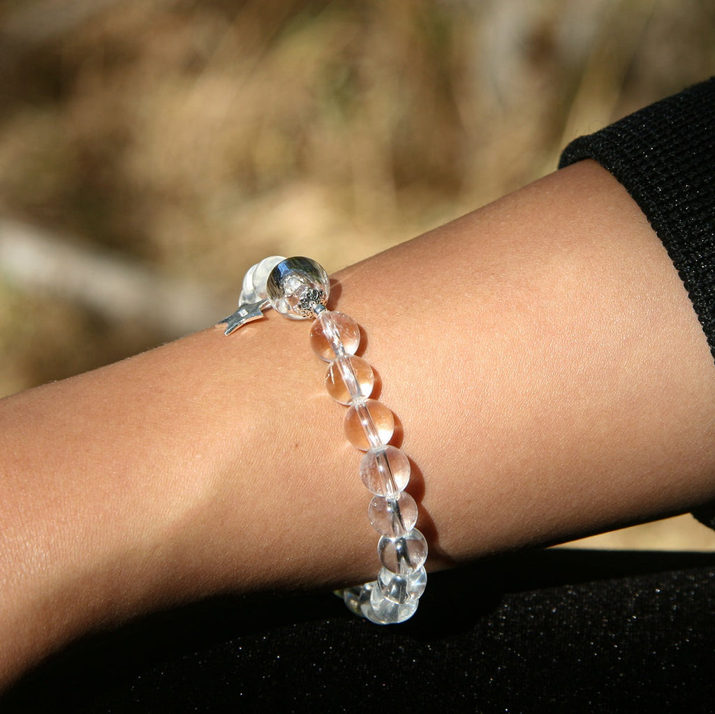 Sterling Silver Crystal Aroma Bracelet - Clear Quartz | Energy & Healing | Diffuser Jewellery | Gift for her-1
