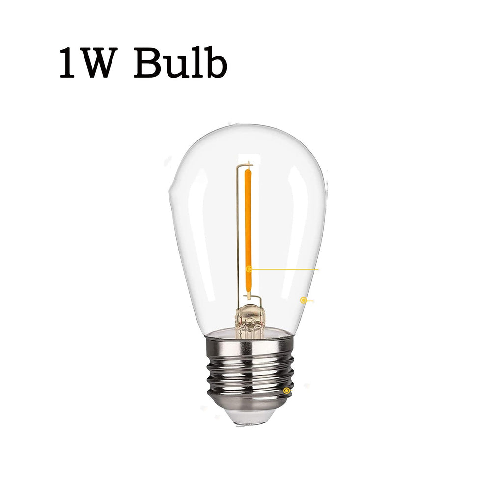 S14 shatterproof LED bulb with standard E27 base for waterproof outdoor string lighting and patios