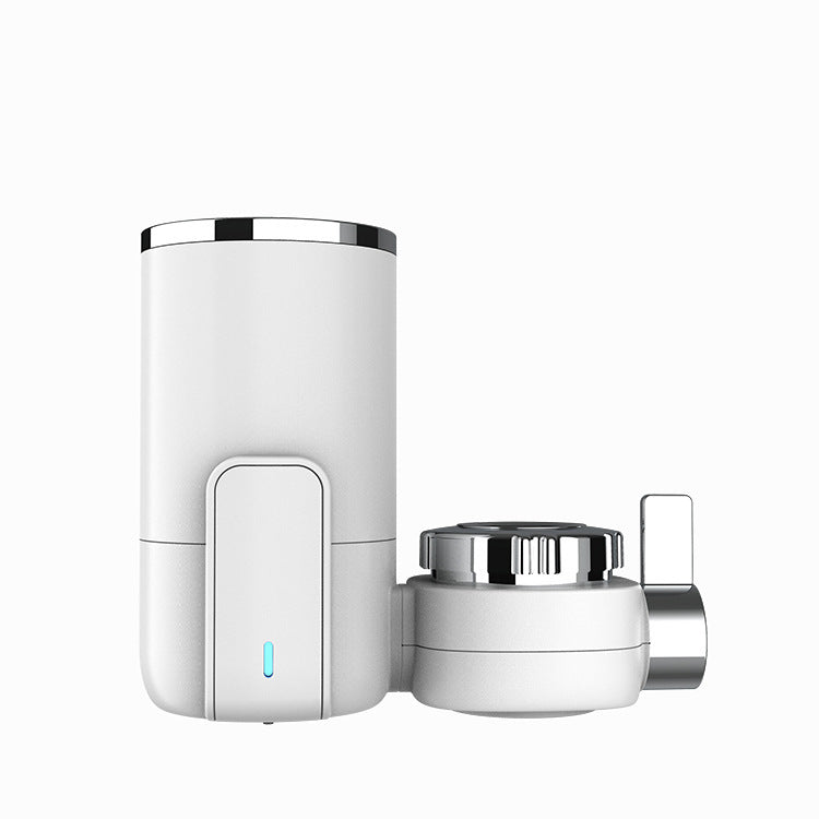White ABS kitchen faucet water purifier attached to a metal sink tap for clean drinking water — view 4