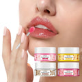 Coconut lip sleep mask in small jar with applicator brush for overnight moisturizing treatment