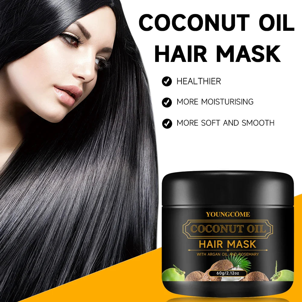 Coconut oil hair mask cream in a jar infused with rosemary and ginger extracts