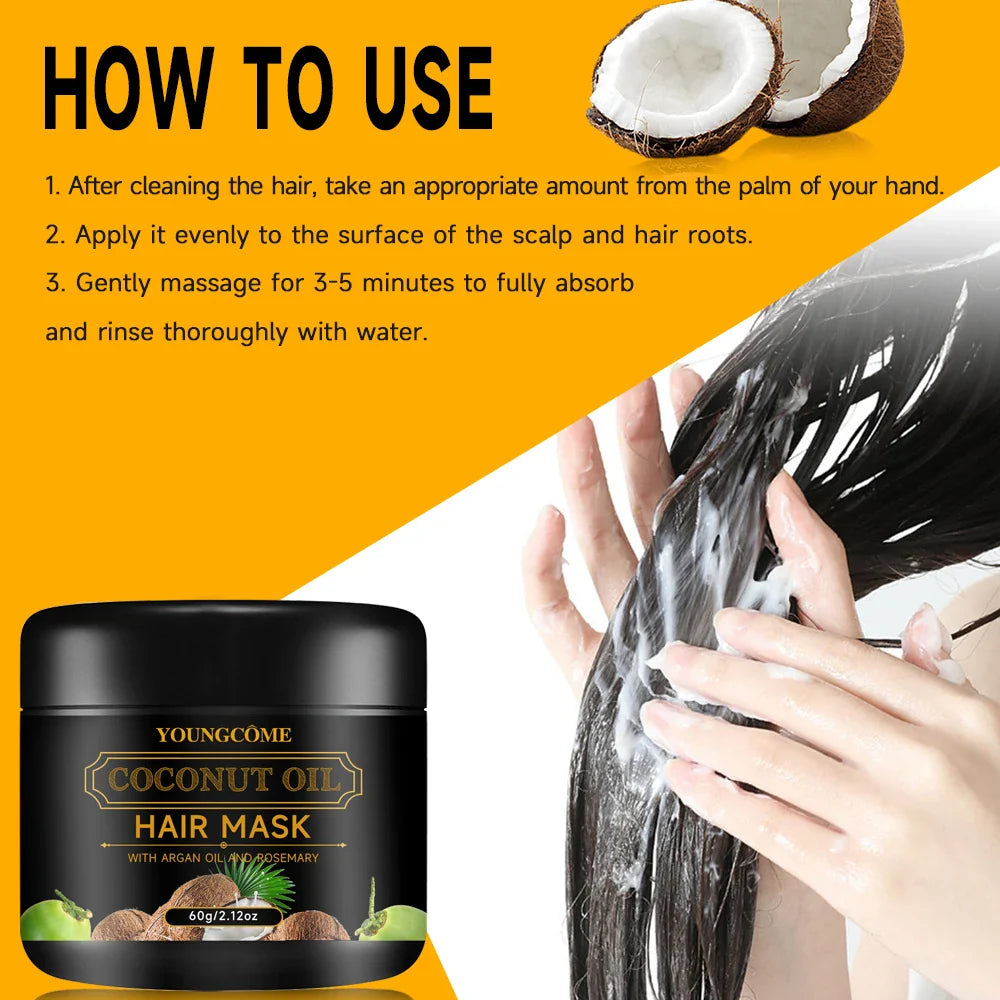 Coconut oil hair mask cream in a jar infused with rosemary and ginger extracts — view 2