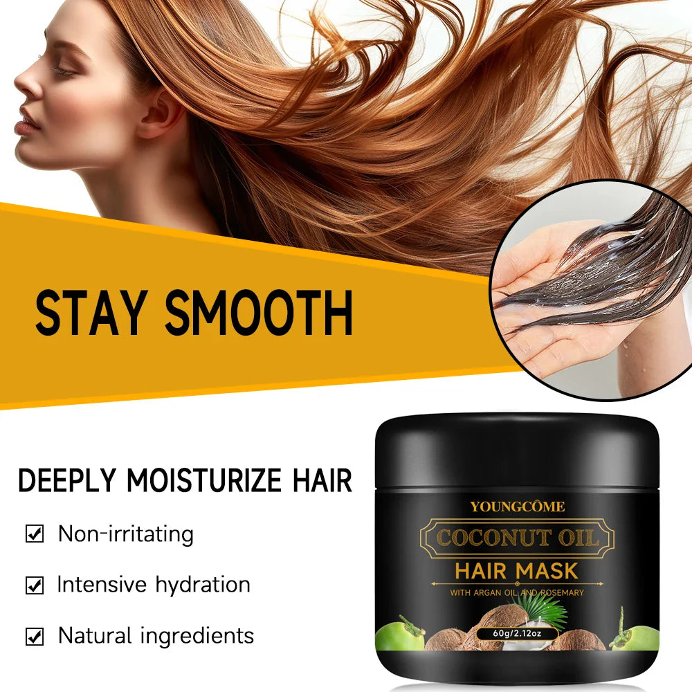 Coconut oil hair mask cream in a jar infused with rosemary and ginger extracts — view 4
