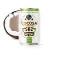 330ml can of Cocosa sparkling coconut water, a refreshing natural isotonic drink with tropical flavor