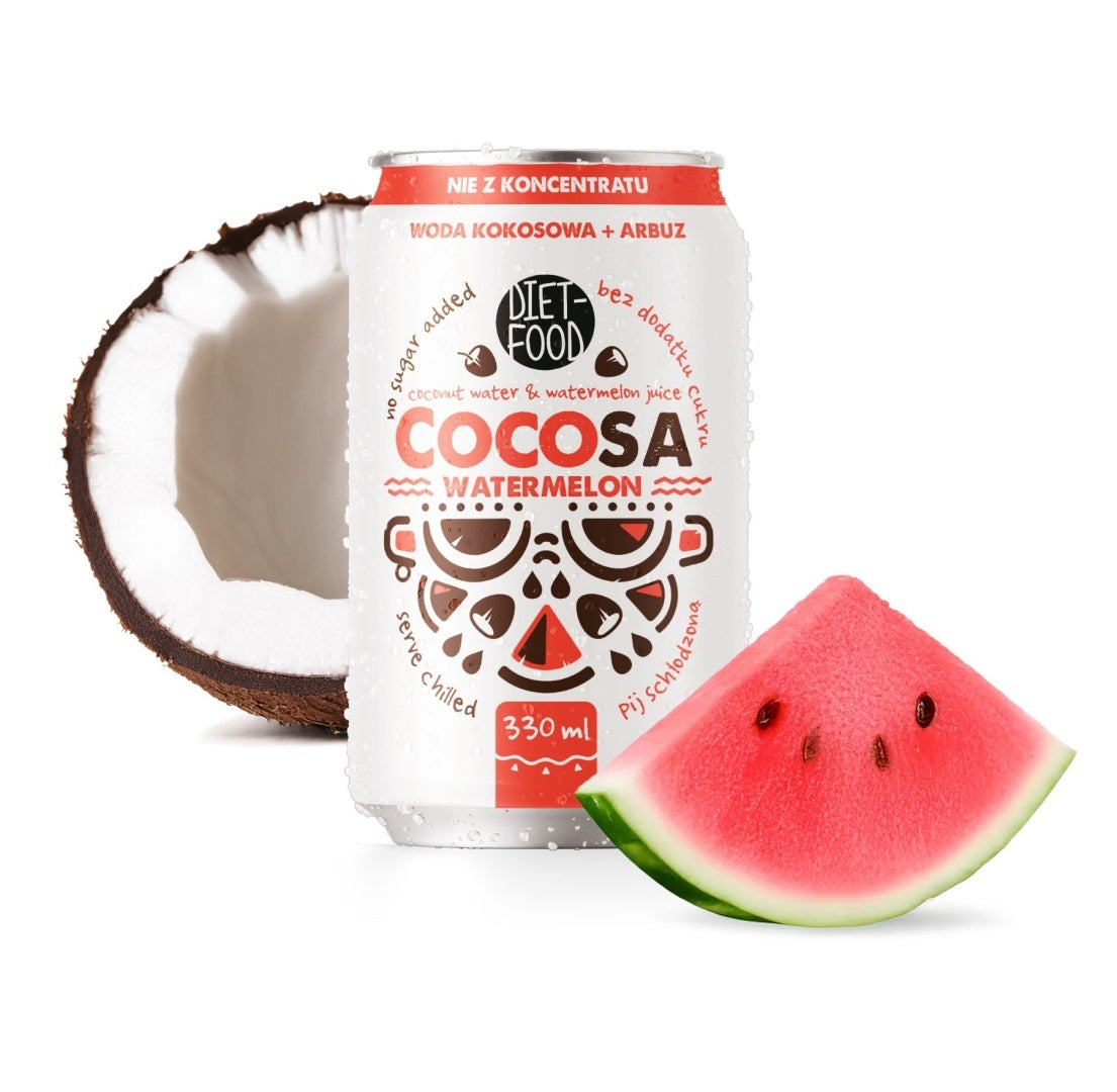Cocosa coconut water with watermelon juice 330ml bottle for natural daily hydration