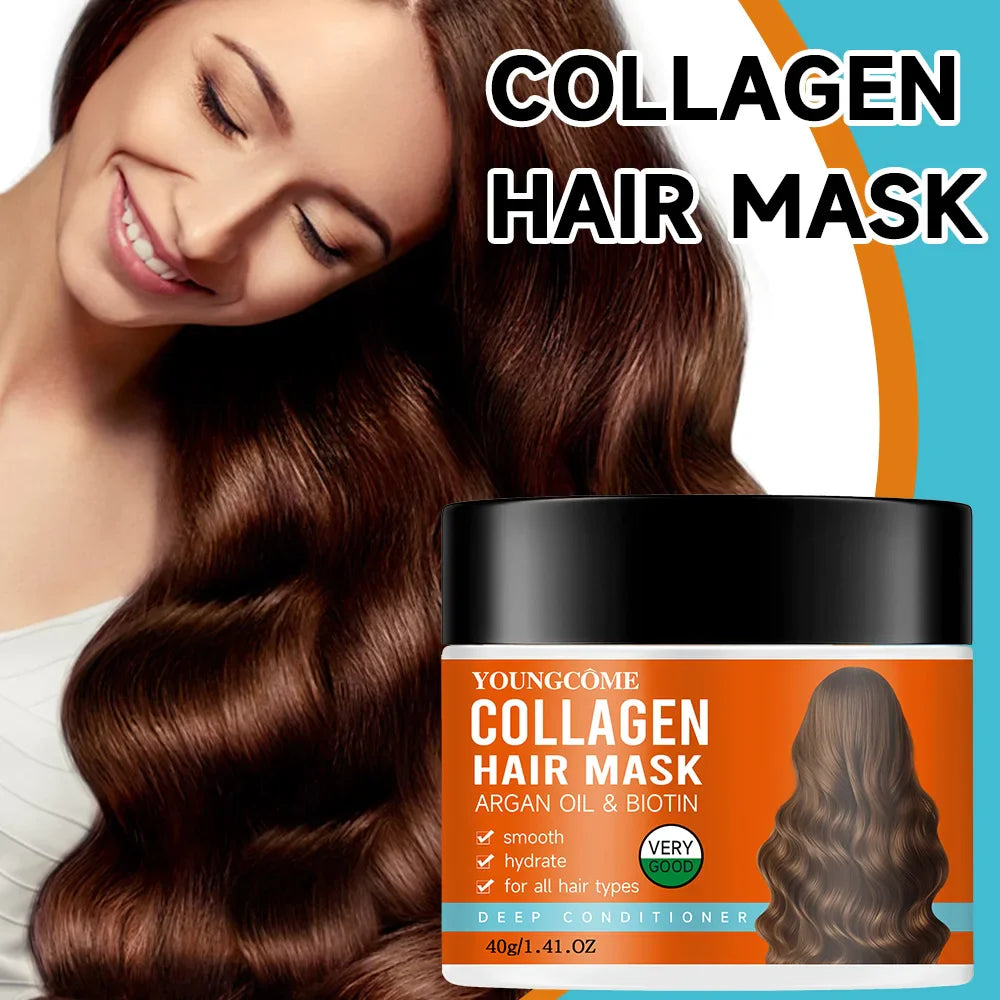 Collagen Keratin Hair Mask for damage repair in a creamy tub formulation — view 3