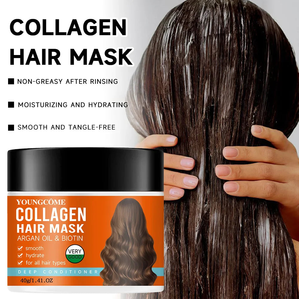 Collagen Keratin Hair Mask for damage repair in a creamy tub formulation — view 5