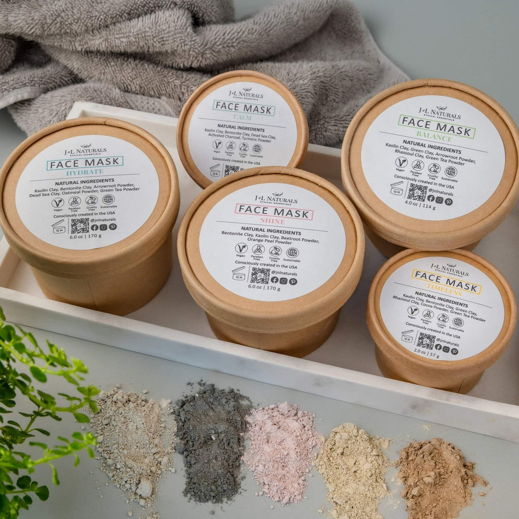 Natural clay face mask in zero-waste eco-friendly packaging with botanical ingredients for skincare routines — view 4