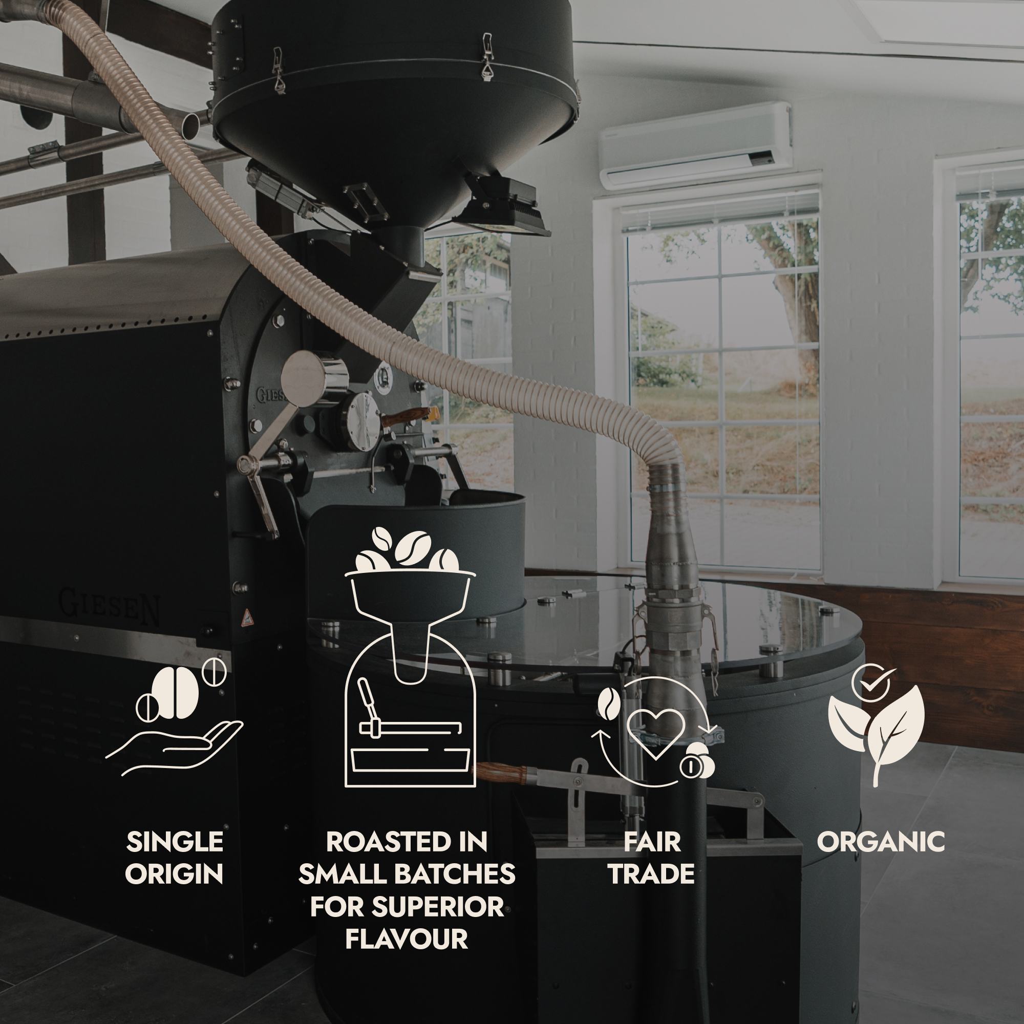 333g Brazil specialty coffee beans in premium packaging surrounded by freshly roasted whole beans — view 3