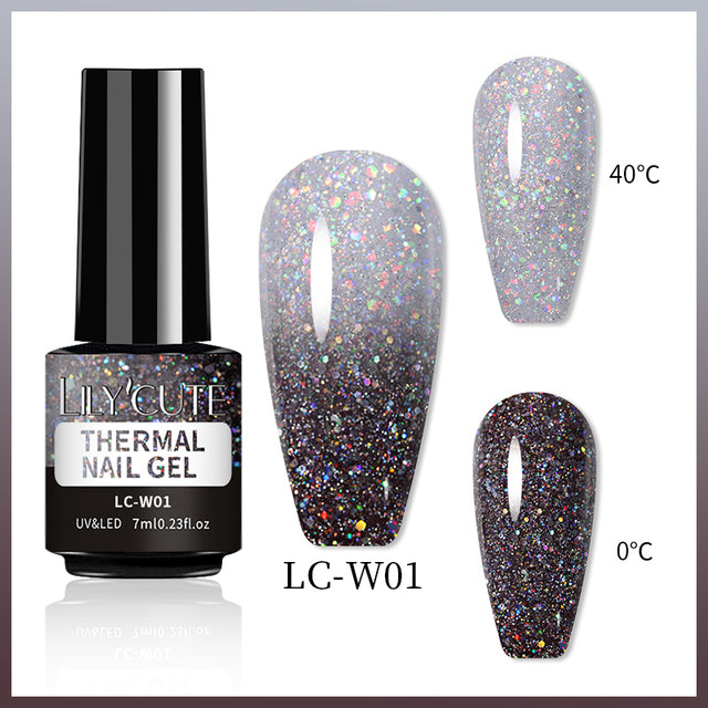 Color changing thermal gel nail polish in a 7ml bottle for UV and LED manicures — view 2