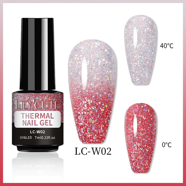Color changing thermal gel nail polish in a 7ml bottle for UV and LED manicures — view 3