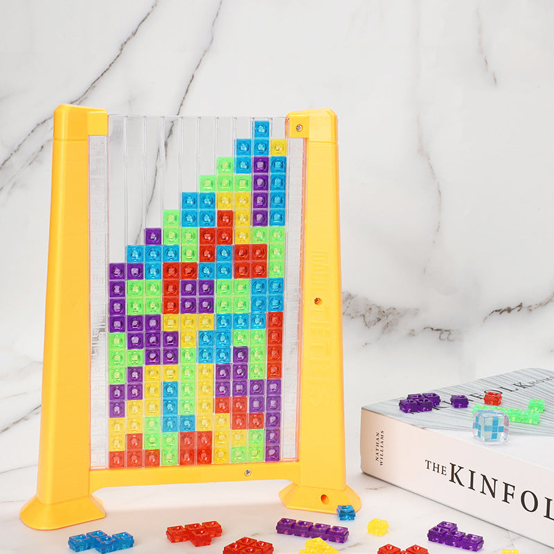 Colorful 3D tangram puzzle board game in bright geometric ABS blocks for educational kids play — view 2