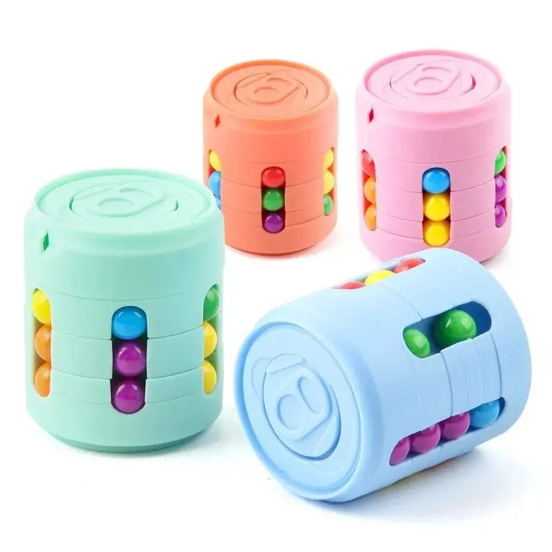 Colorful fidget spinner stress relief tool with integrated gyro cubes in vibrant ABS plastic. — view 4