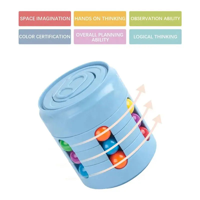 Colorful fidget spinner stress relief tool with integrated gyro cubes in vibrant ABS plastic. — view 5