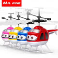 Colorful LED flying RC helicopter toy with induction sensor and flashing lights for kids.