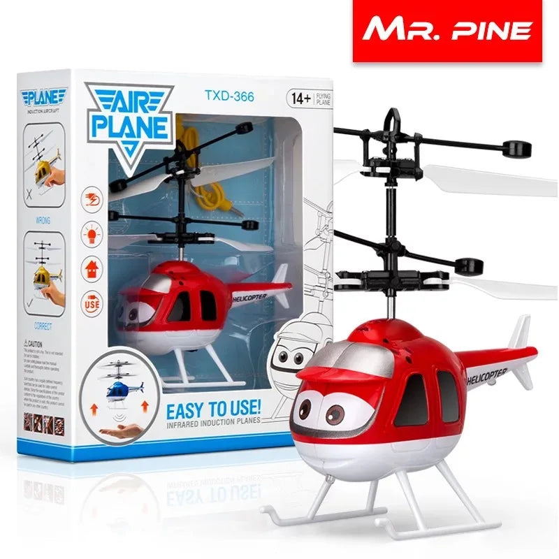 Colorful LED flying RC helicopter toy with induction sensor and flashing lights for kids. — view 3