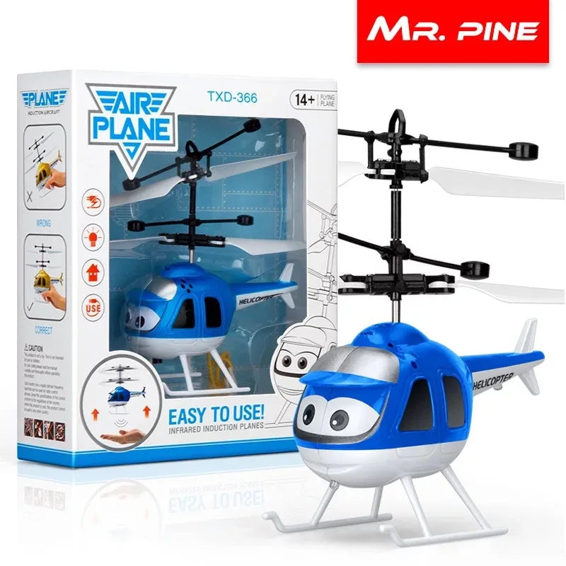Colorful LED flying RC helicopter toy with induction sensor and flashing lights for kids. — view 4