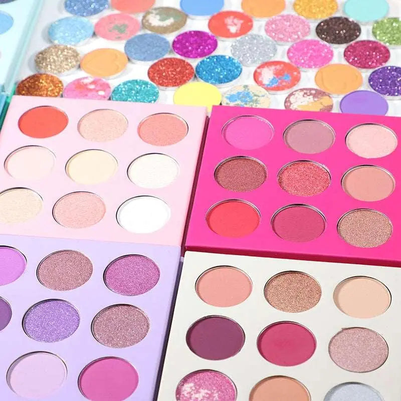 Colorful luxury vegan eyeshadow palette displaying vibrant pigmented shades for long lasting eye makeup