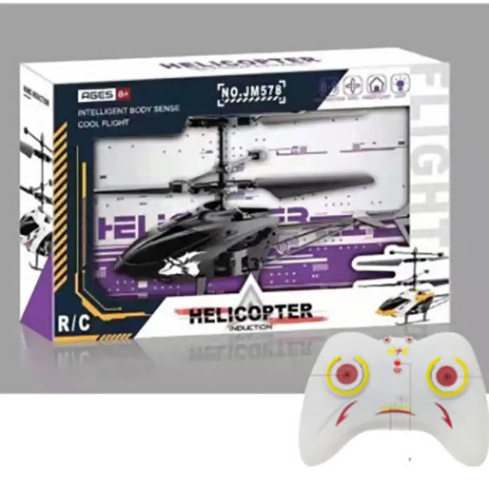 Colorful USB rechargeable RC helicopter toy in sleek plastic with two channel remote control — view 5