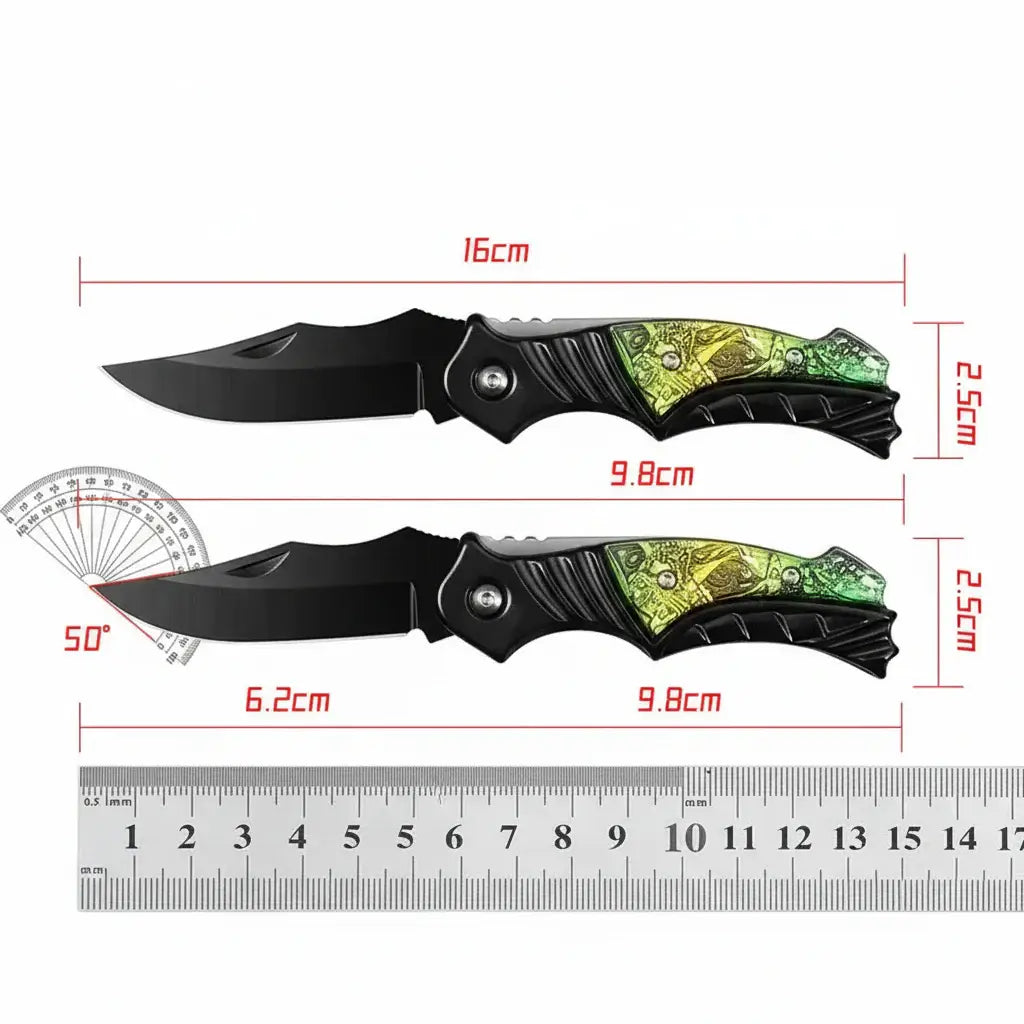 Compact folding pocket knife with a stainless steel blade and ergonomic non-slip grip handle — view 4