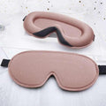 Black 3D contoured memory foam sleep mask with adjustable strap for total darkness