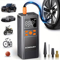 Cordless tire inflator and portable 150PSI air compressor with digital display gauge and LED light