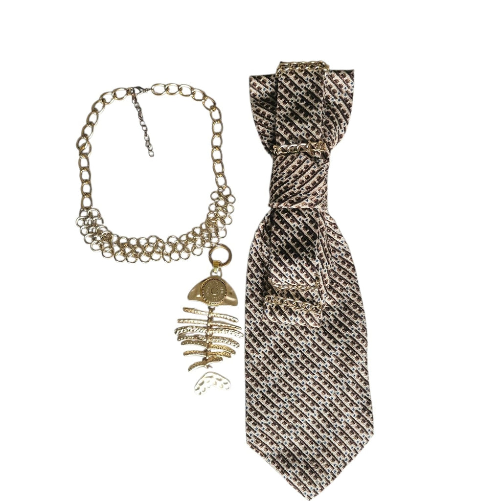 N.7 Cravatta Gioiello Fish Gold-4