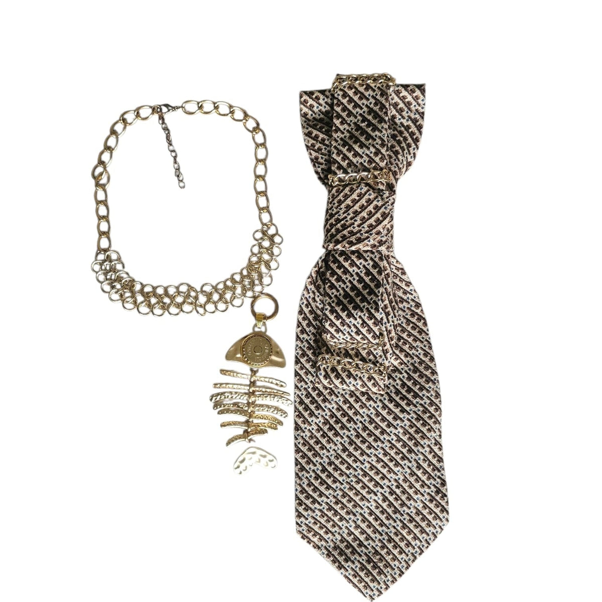 N.7 Cravatta Gioiello Fish Gold-4