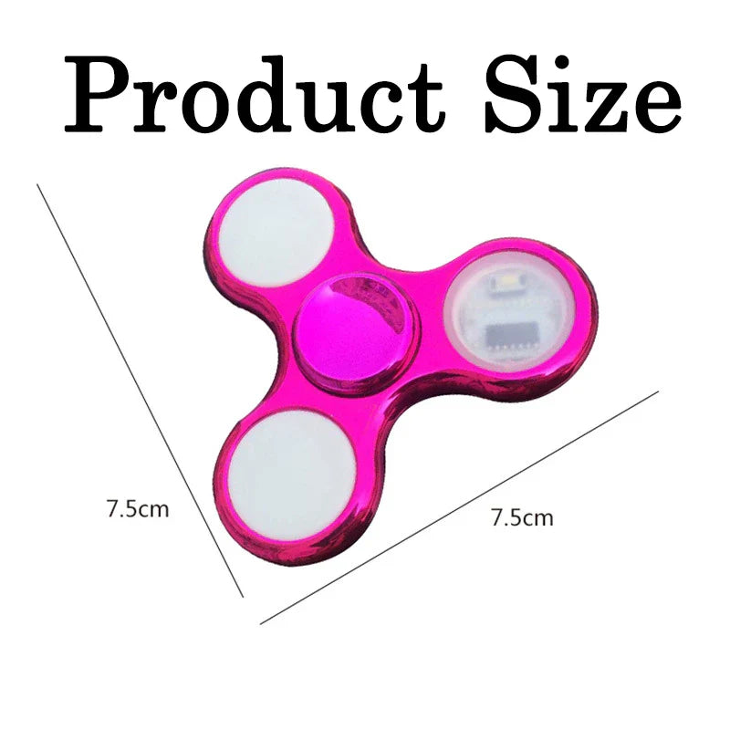 Luminous LED fidget spinner glowing in the dark crafted from lightweight ABS for stress relief — view 4