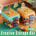 3-layer stackable toy storage box with adjustable sorting trays for building blocks and small parts