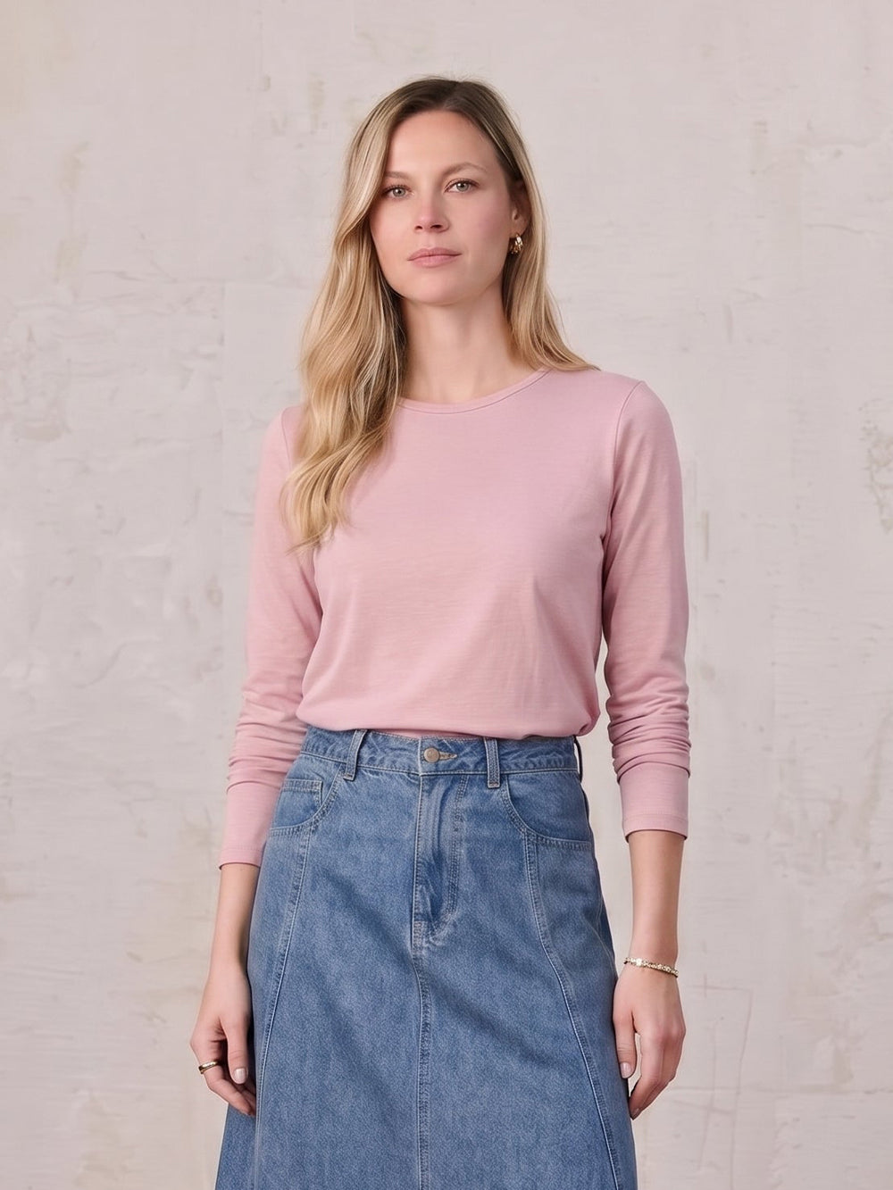 Crew Bomber Tee-Pink-0