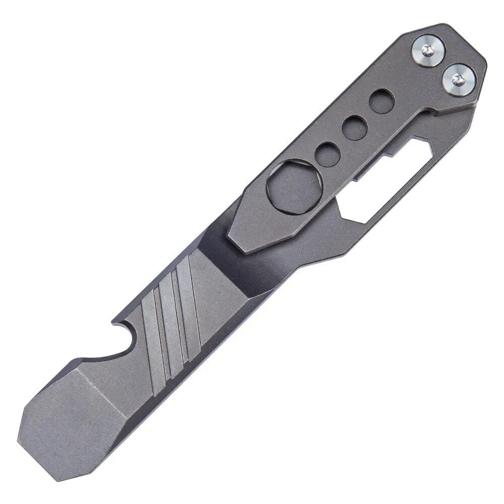 Titanium WARHERO crowbar wrench multitool with built-in bottle opener and corkscrew for everyday carry