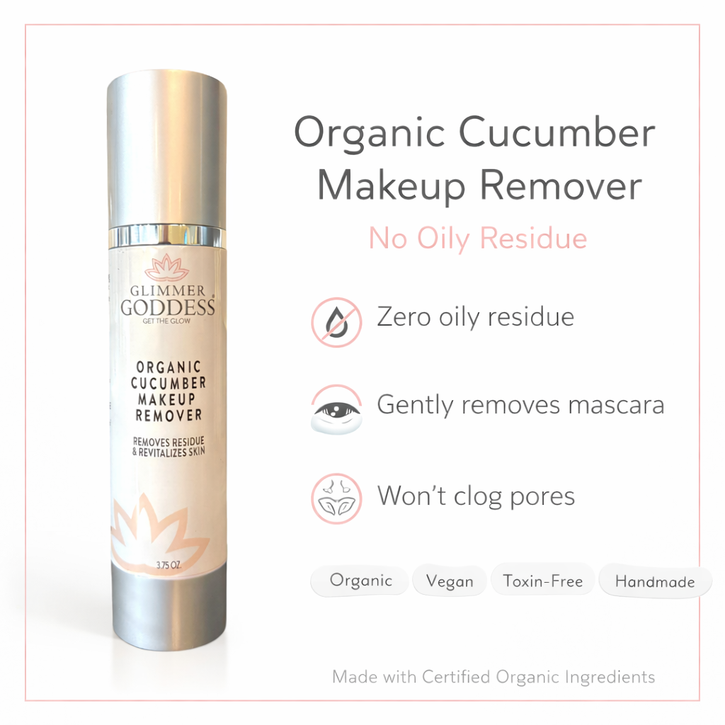 Bottle of organic cucumber makeup remover showcasing natural vegan liquid cleanser for gentle face wash. — view 3