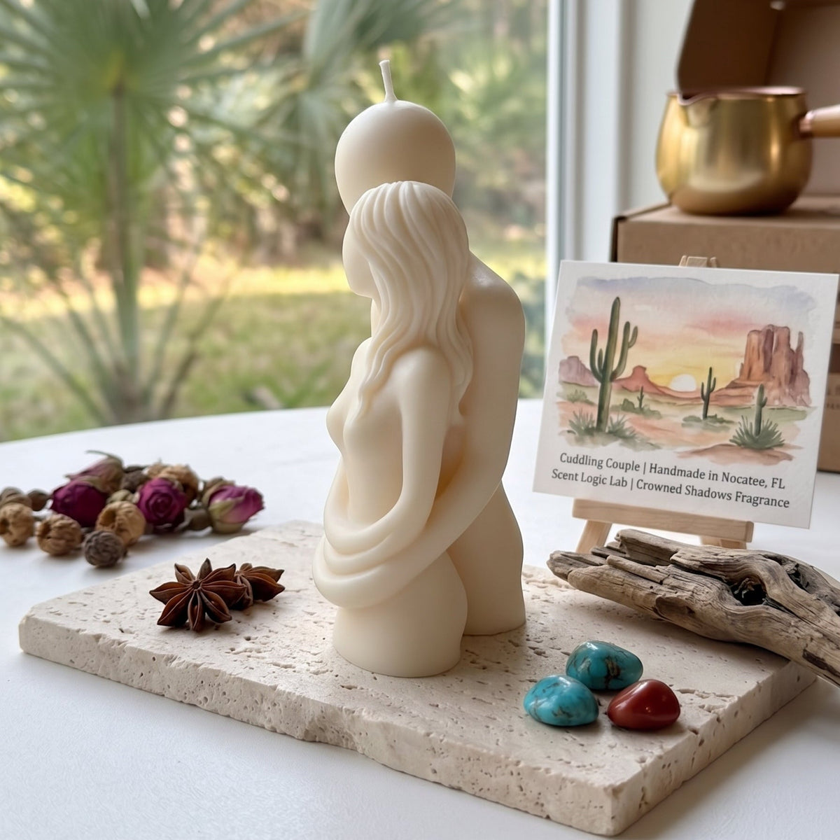 Romantic Cuddling Couple Candle-1