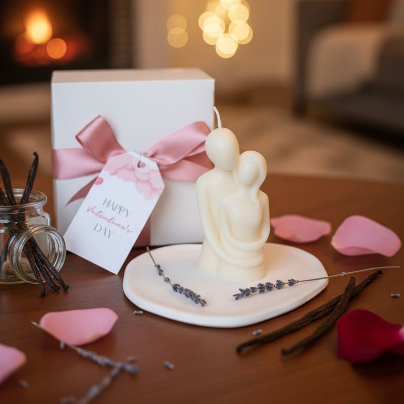 Romantic Cuddling Couple Candle-3