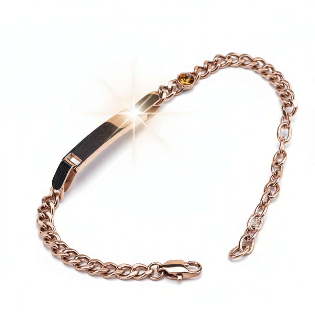 Custom engraved stainless steel 12th birthday bracelet for kids with a sleek minimalist polished design