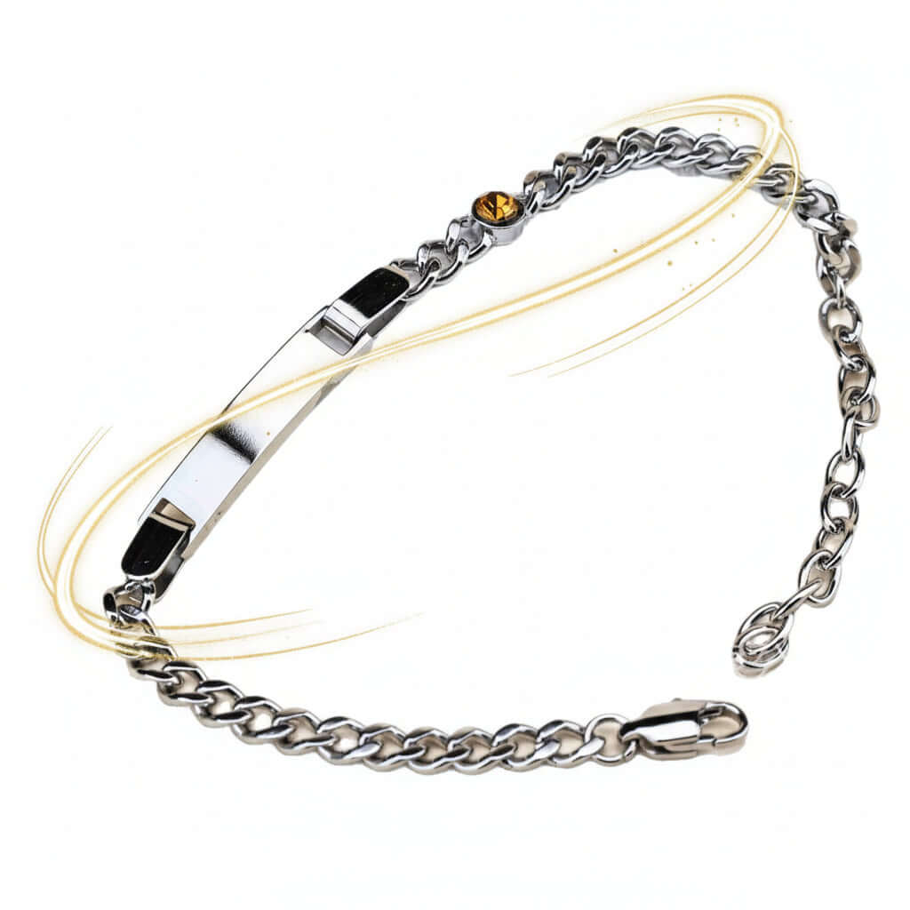 Custom engraved stainless steel 12th birthday bracelet for kids with a sleek minimalist polished design — view 2