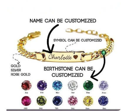 Custom engraved stainless steel 12th birthday bracelet for kids with a sleek minimalist polished design — view 3