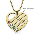 Custom engraved S925 sterling silver heart name necklace with sparkling diamond-style stones and box chain.